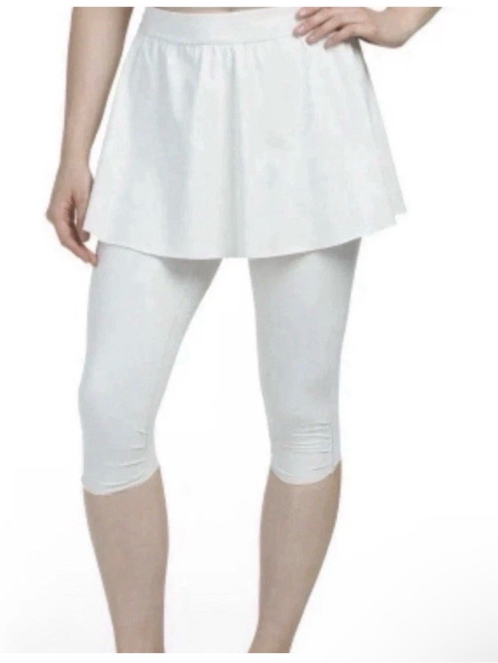 SPANX Cream Skirted Track Pants with Jogger Ankles